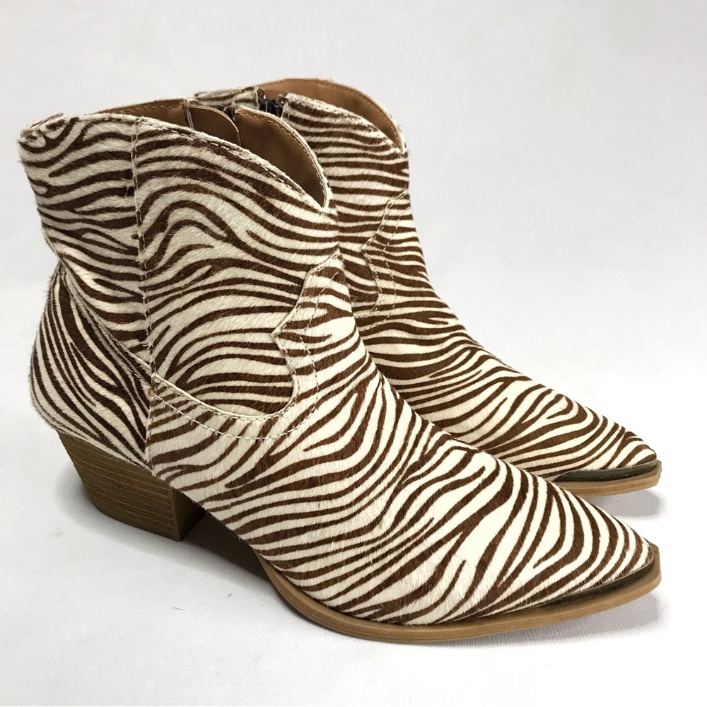 Zebra Print Ankle Boots